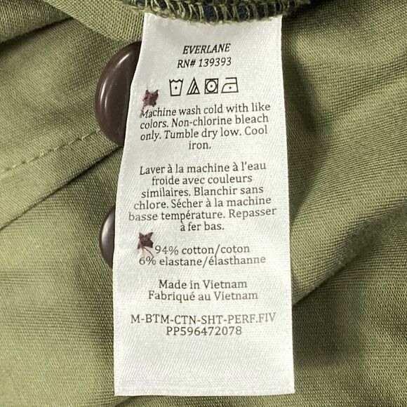 Everlane Uniform Utility Shorts Sz S Olive Green Elastic Waist Stretchy Summer - Picture 12 of 14